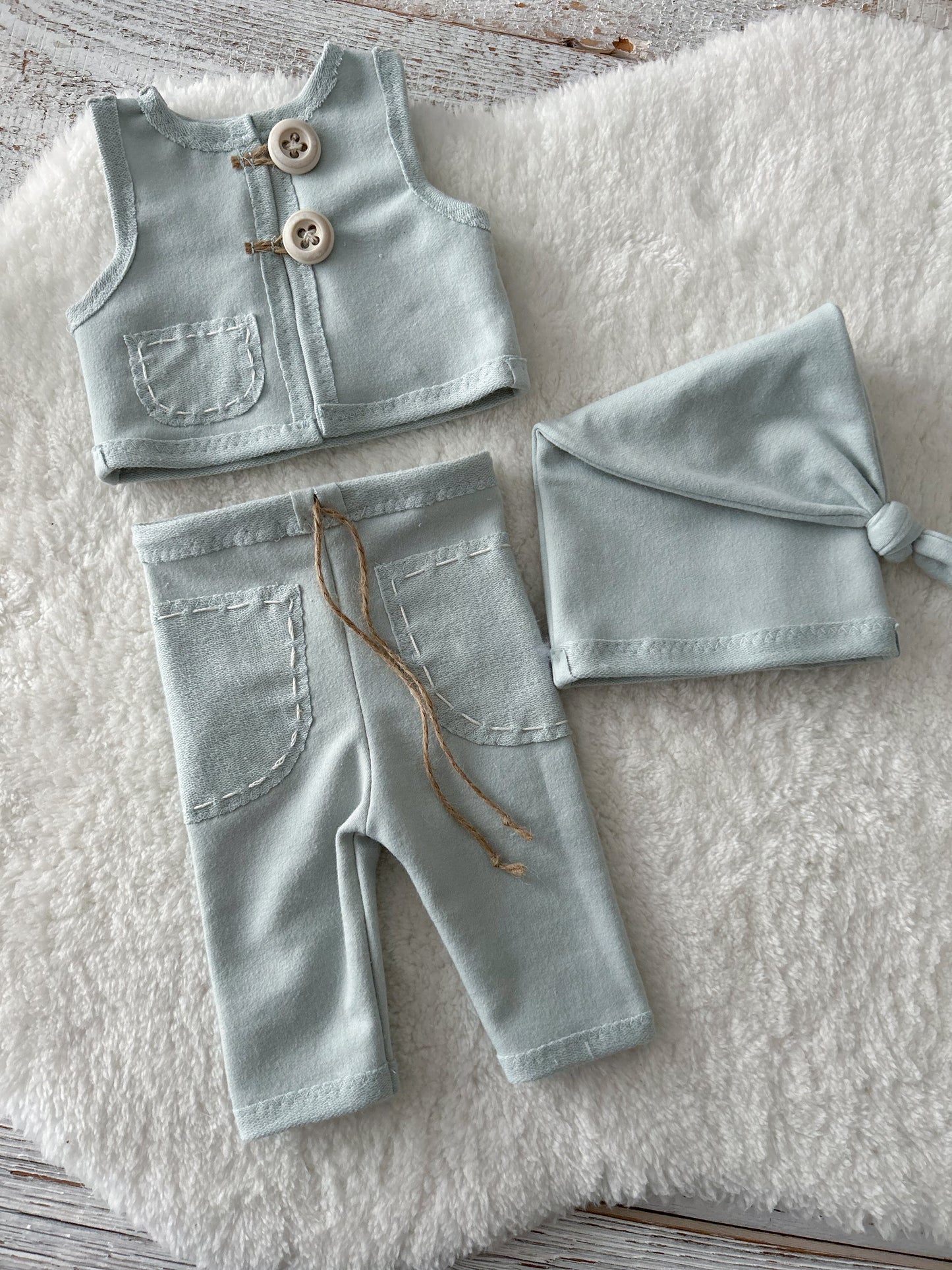 Newborn Photo Outfit for Baby Boys - Twin Outfits Duck Egg - Choose your style