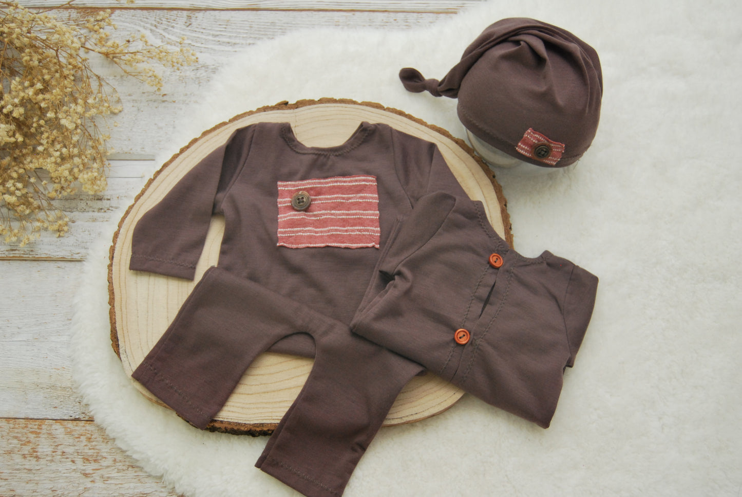 Chocolate brown newborn photography set