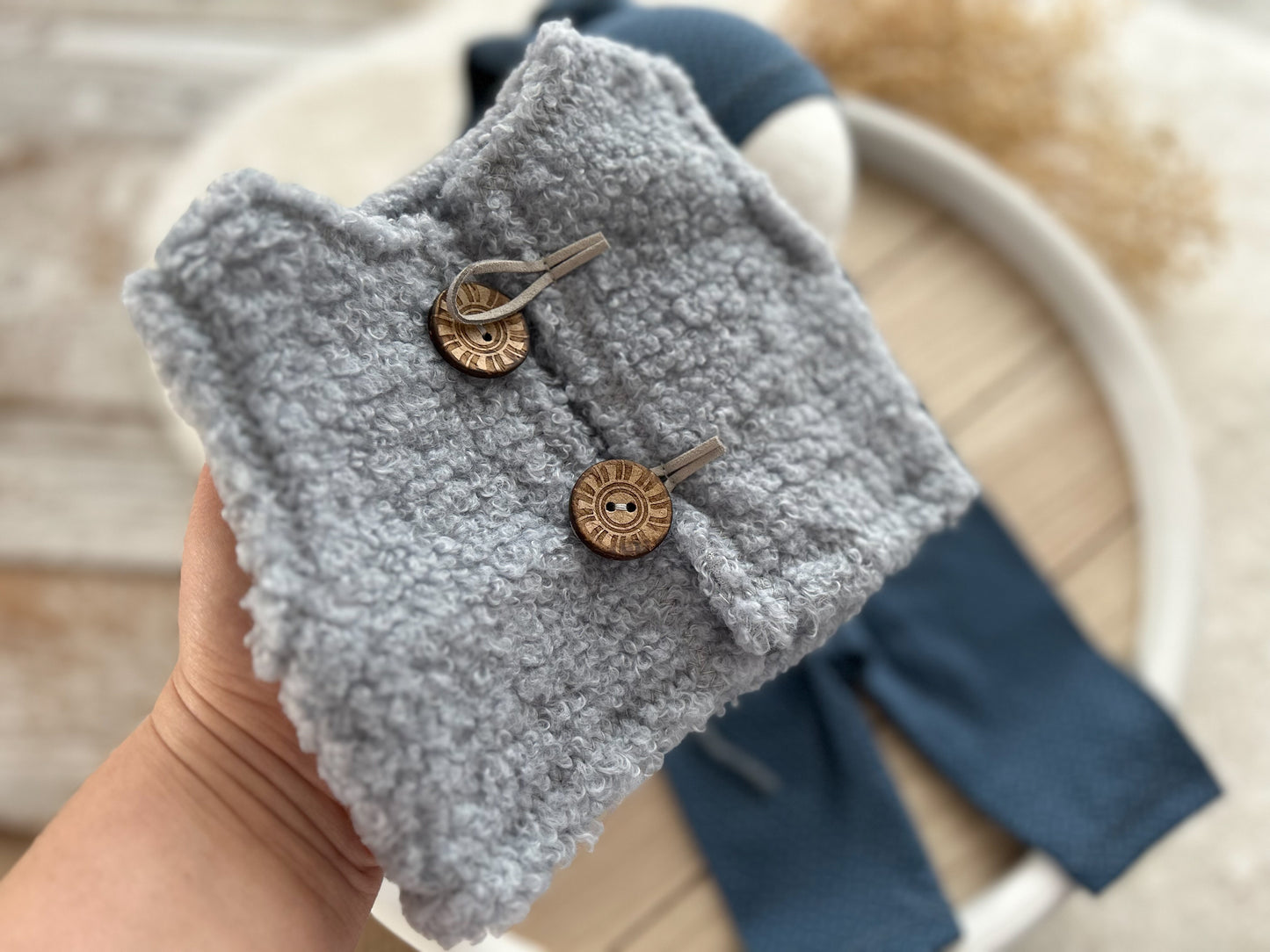 Newborn boy vest and pants set for photography
