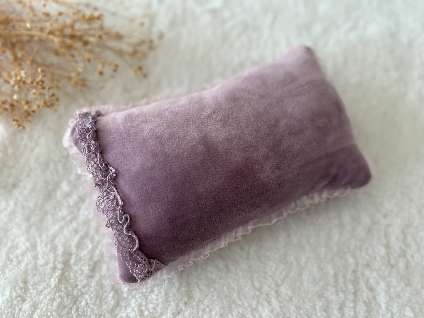 Velvet Long Sleeve Newborn Romper – Photography Outfit with Pillow & Headband Option