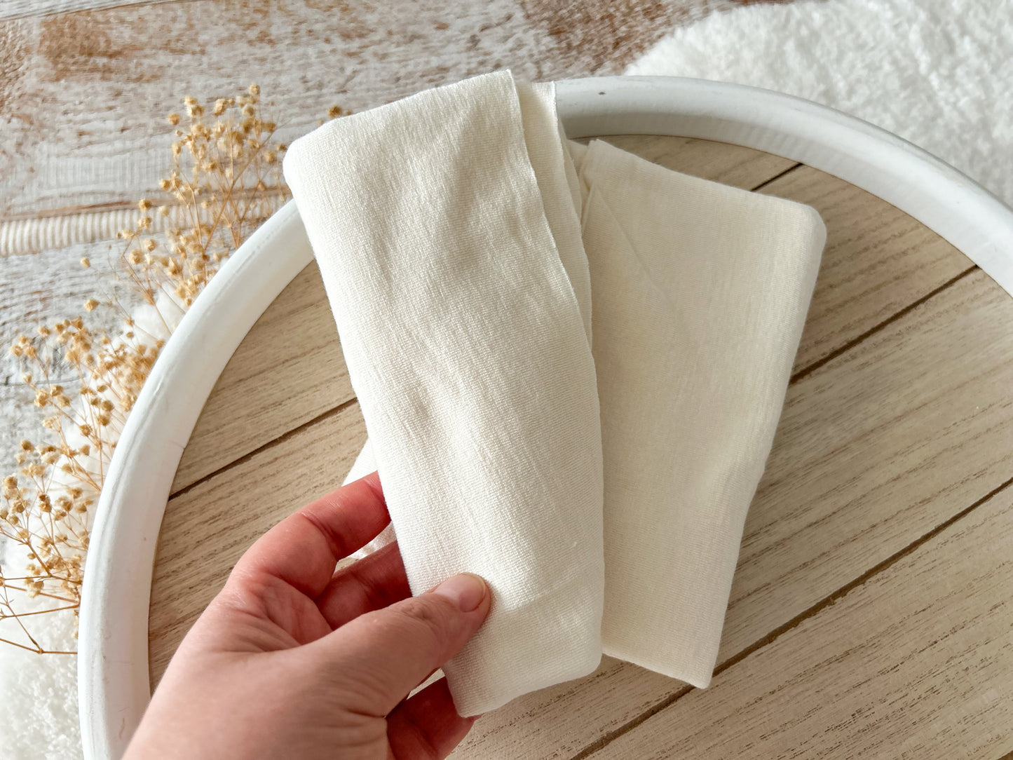 Ivory newborn wrap for baby photography