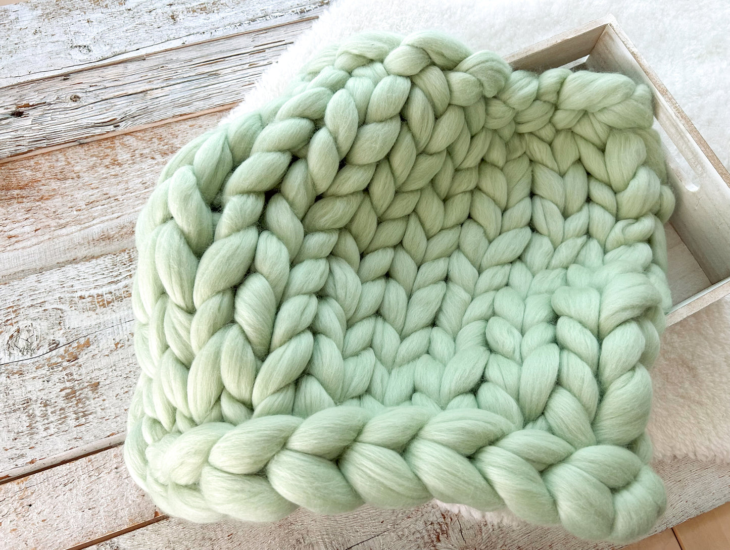 Merino Wool Blanket for Newborn Photography - Handknitted Newborn Blanket - CHOOSE YOUR COLOR