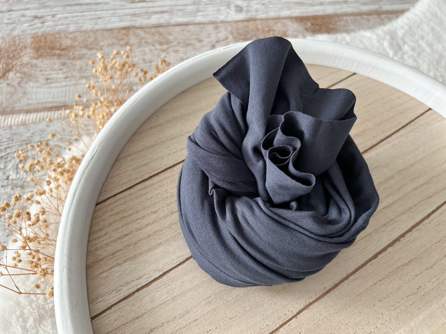 charcoal newborn fabric wrap, jersey fabric stretchy