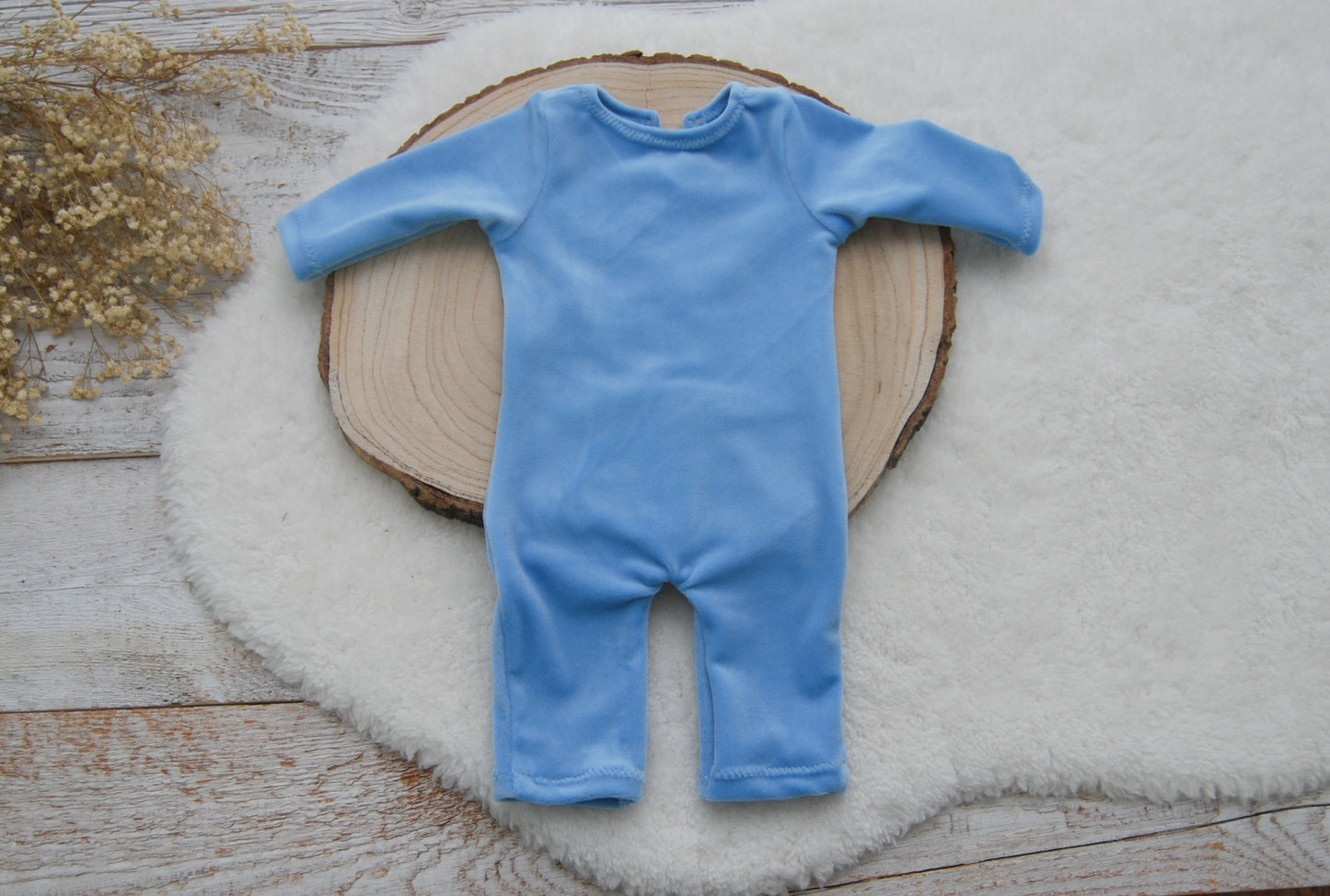 Newborn photo prop set, BLUE newborn romper boy, Velvet outfit baby boy, Newborn sleepy hat, Posing pillow