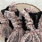 Newborn girl romper, Black lace baby outfit, Photography prop romper, Newborn ruffled romper