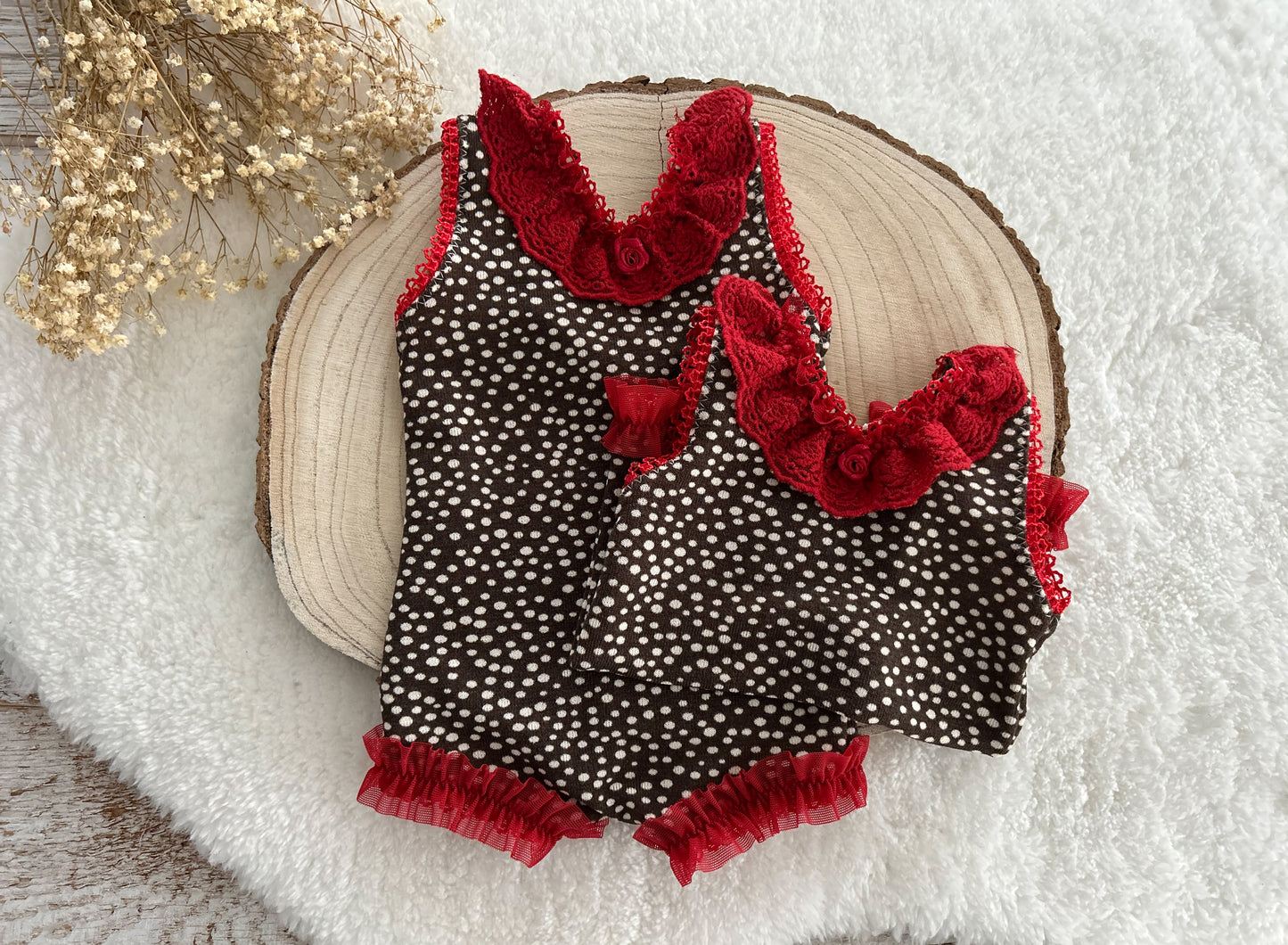 Newborn girl romper, Red baby girl outfit, Newborn photo prop romper, Christmas newborn photo outfit