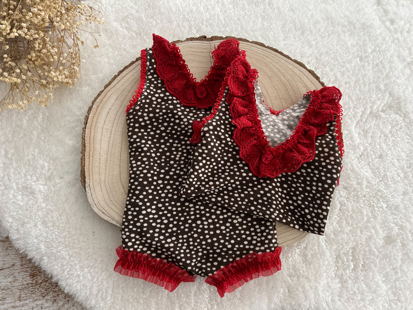 Newborn girl romper, Red baby girl outfit, Newborn photo prop romper, Christmas newborn photo outfit