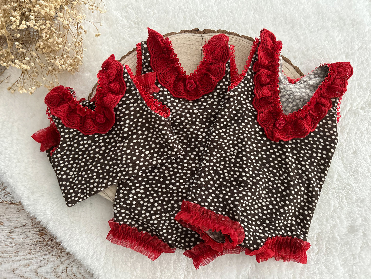 Newborn girl romper, Red baby girl outfit, Newborn photo prop romper, Christmas newborn photo outfit