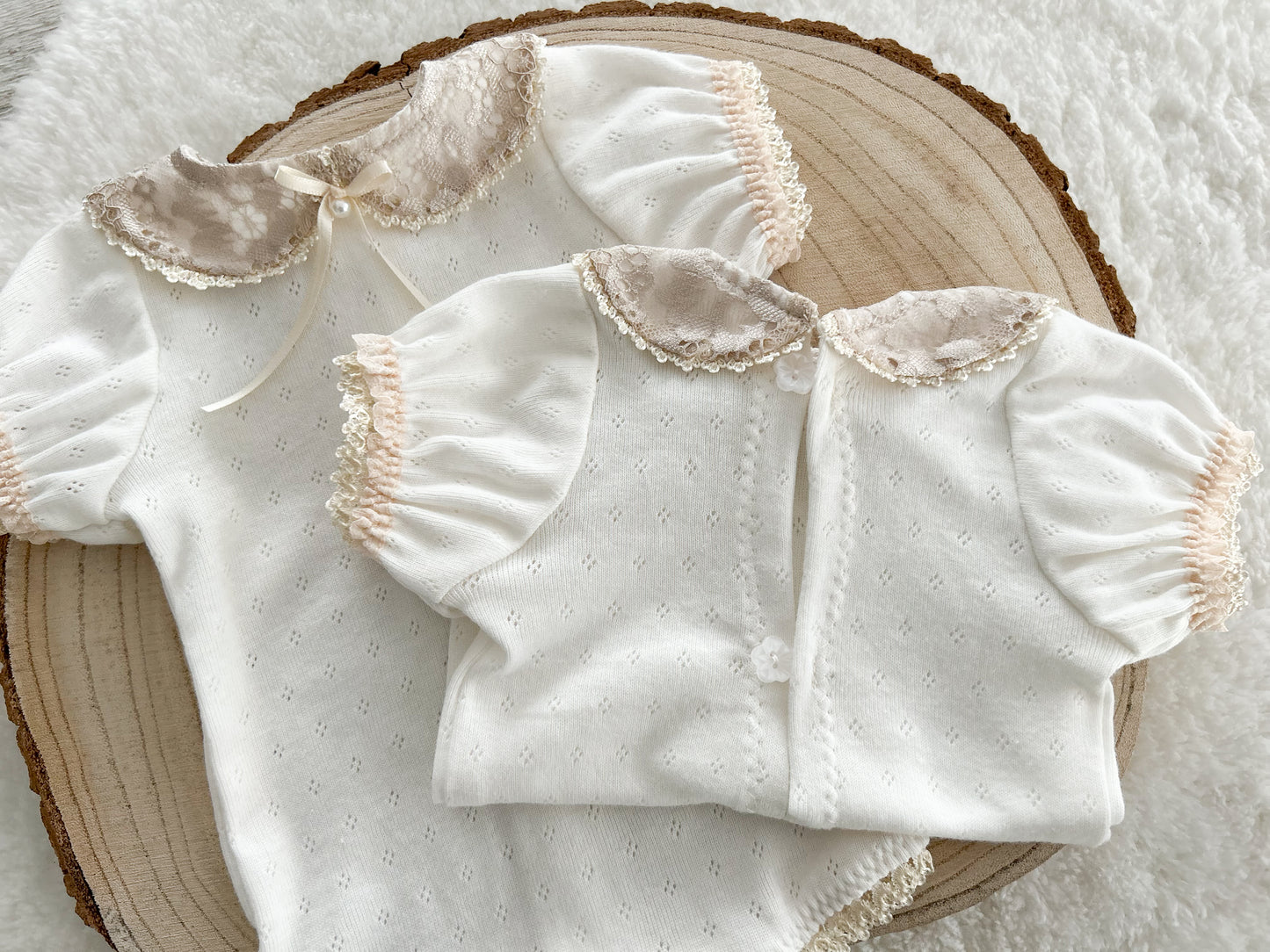 White photo prop romper, Newborn romper with collar, Baby collared romper, Photography outfit baby