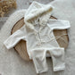 Newborn Photo Prop Outfit Baby Boy Romper Newborn Romper White Hooded Outfit Photography Prop