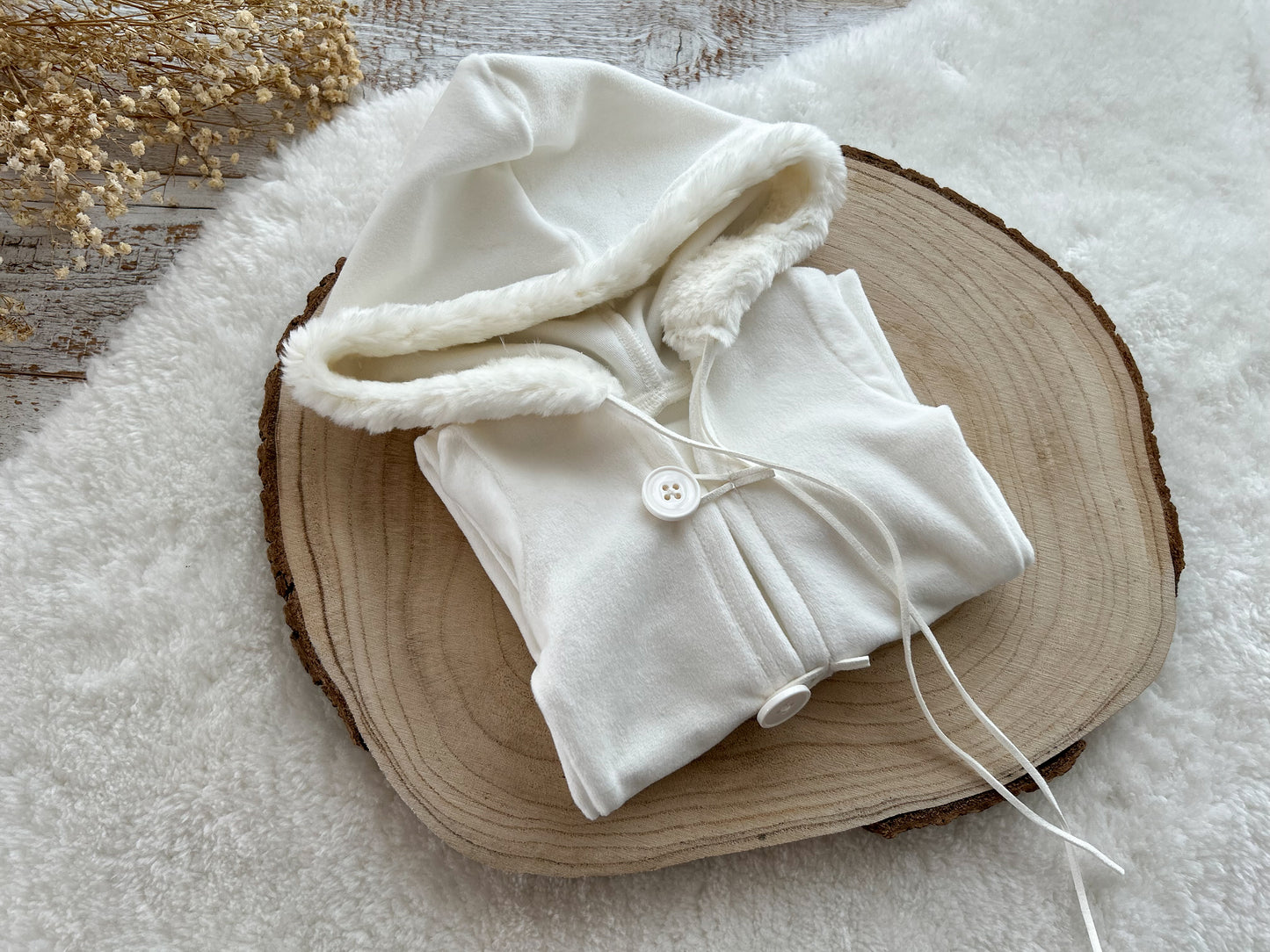 Newborn Photo Prop Outfit Baby Boy Romper Newborn Romper White Hooded Outfit Photography Prop