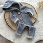 Baby Boy Photo Outfit Newborn Romper Blue Hooded Overall Baby Boy Photo Props