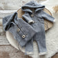 Baby Boy Photo Outfit Newborn Romper Blue Hooded Overall Baby Boy Photo Props