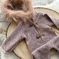 Newborn Photography Outfit Baby Boy Romper With Fur Hood Newborn Photo Prop Romper