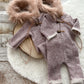 Newborn Photography Outfit Baby Boy Romper With Fur Hood Newborn Photo Prop Romper