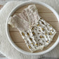 Newborn photo outfit with light beige lace, bohemian newborn romper