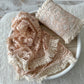 Newborn photo pillow made of lace with matching lace wrap or lace layer with fringes bohemian style photo props
