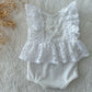 White Lace Newborn Romper – Baby Girl Photo Outfit