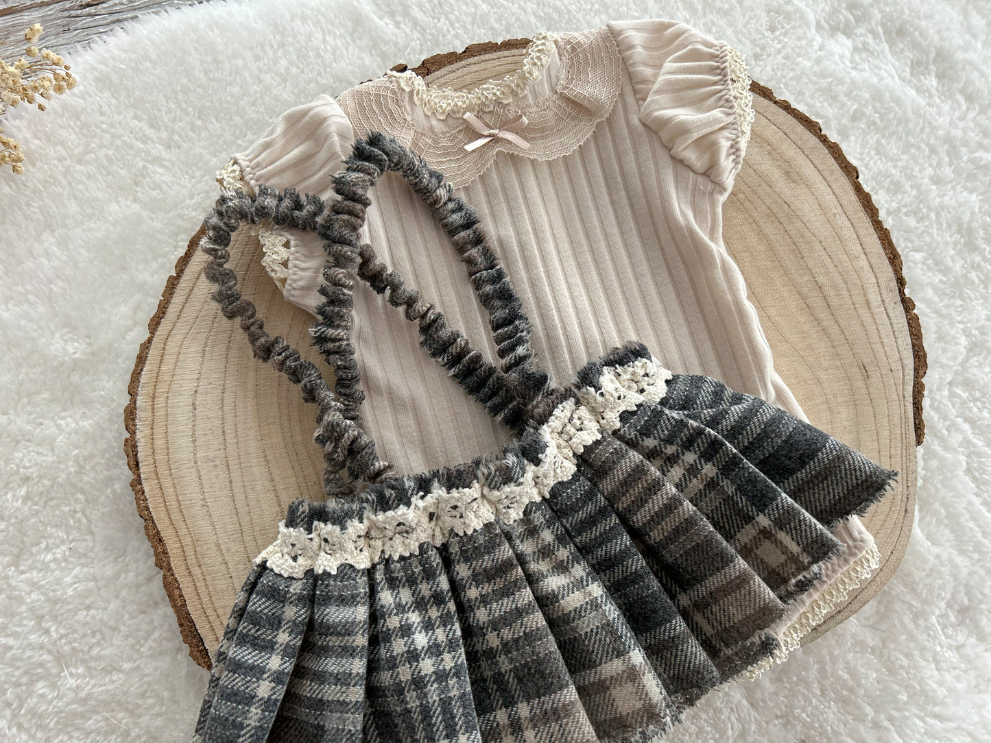 Newborn photo prop set, Back to school newborn outfit, Baby girl romper and skirt, Newborn skirt