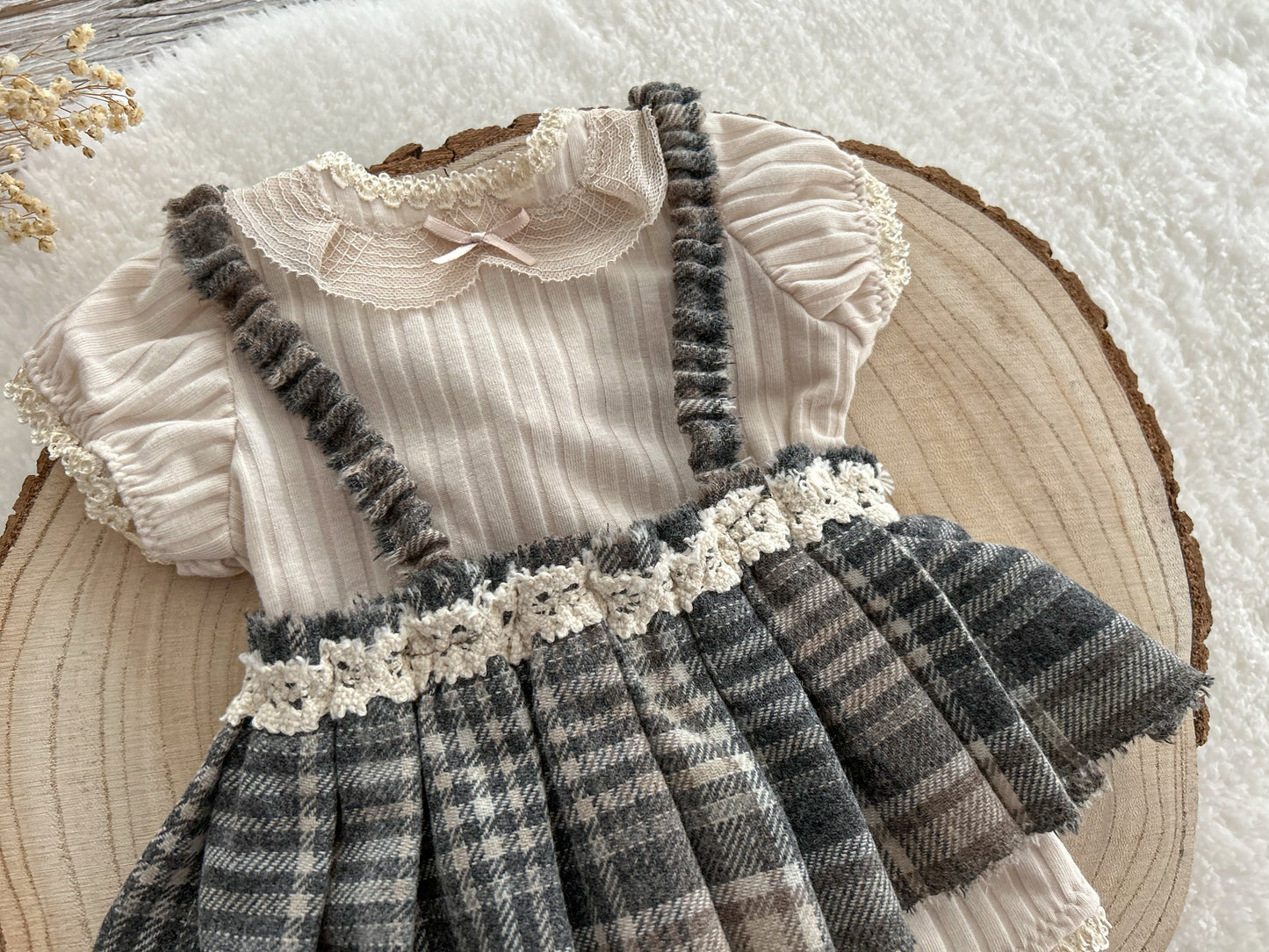 Newborn photo prop set, Back to school newborn outfit, Baby girl romper and skirt, Newborn skirt