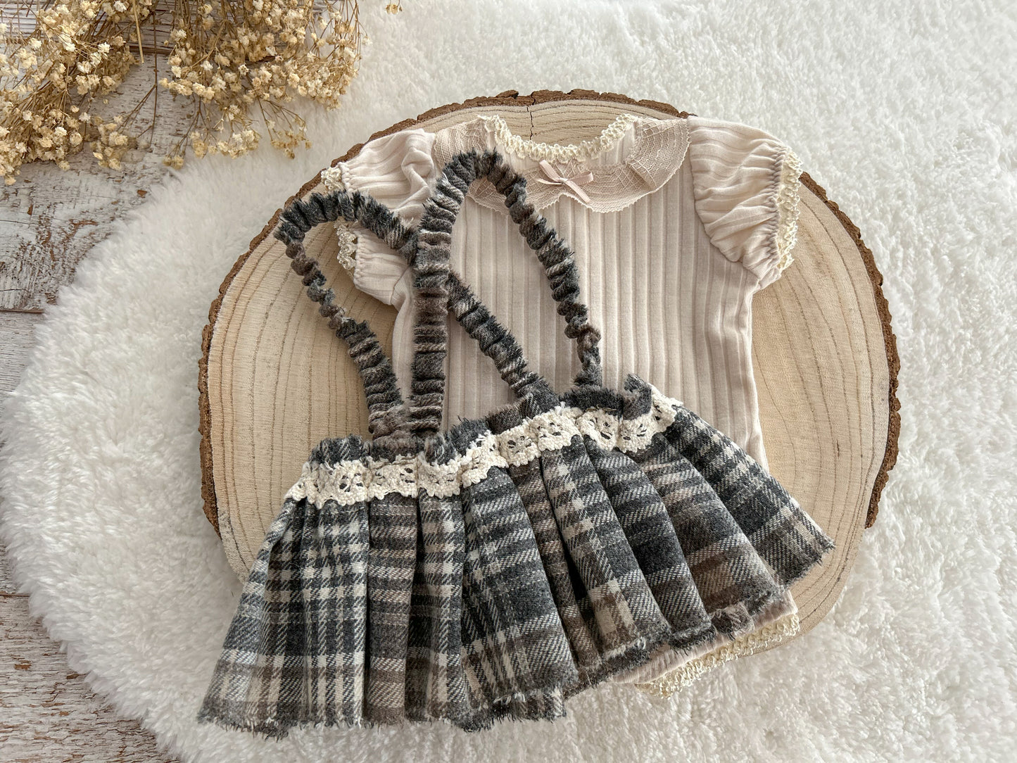 Newborn photo prop set, Back to school newborn outfit, Baby girl romper and skirt, Newborn skirt