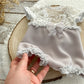 Neutral lace newborn romper, Newborn photo prop, Baby girl outfit for photography, Gray newborn outfit