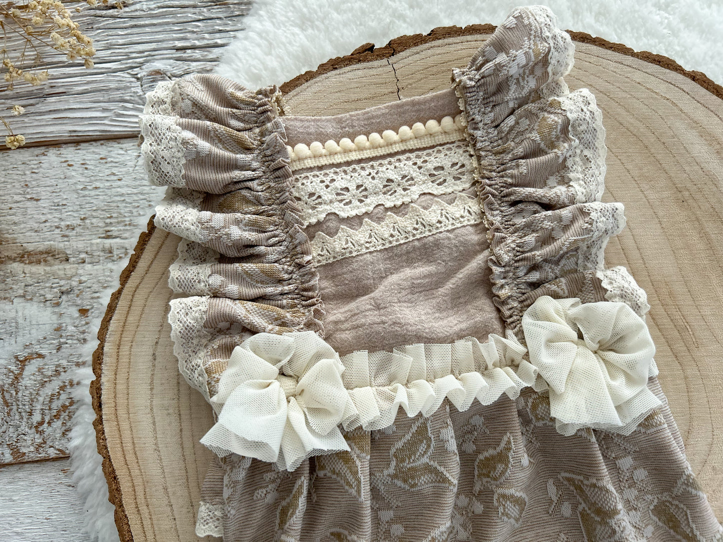 Floral romper newborn girl, Baby photo props, Newborn photo outfit, Neutral newborn props