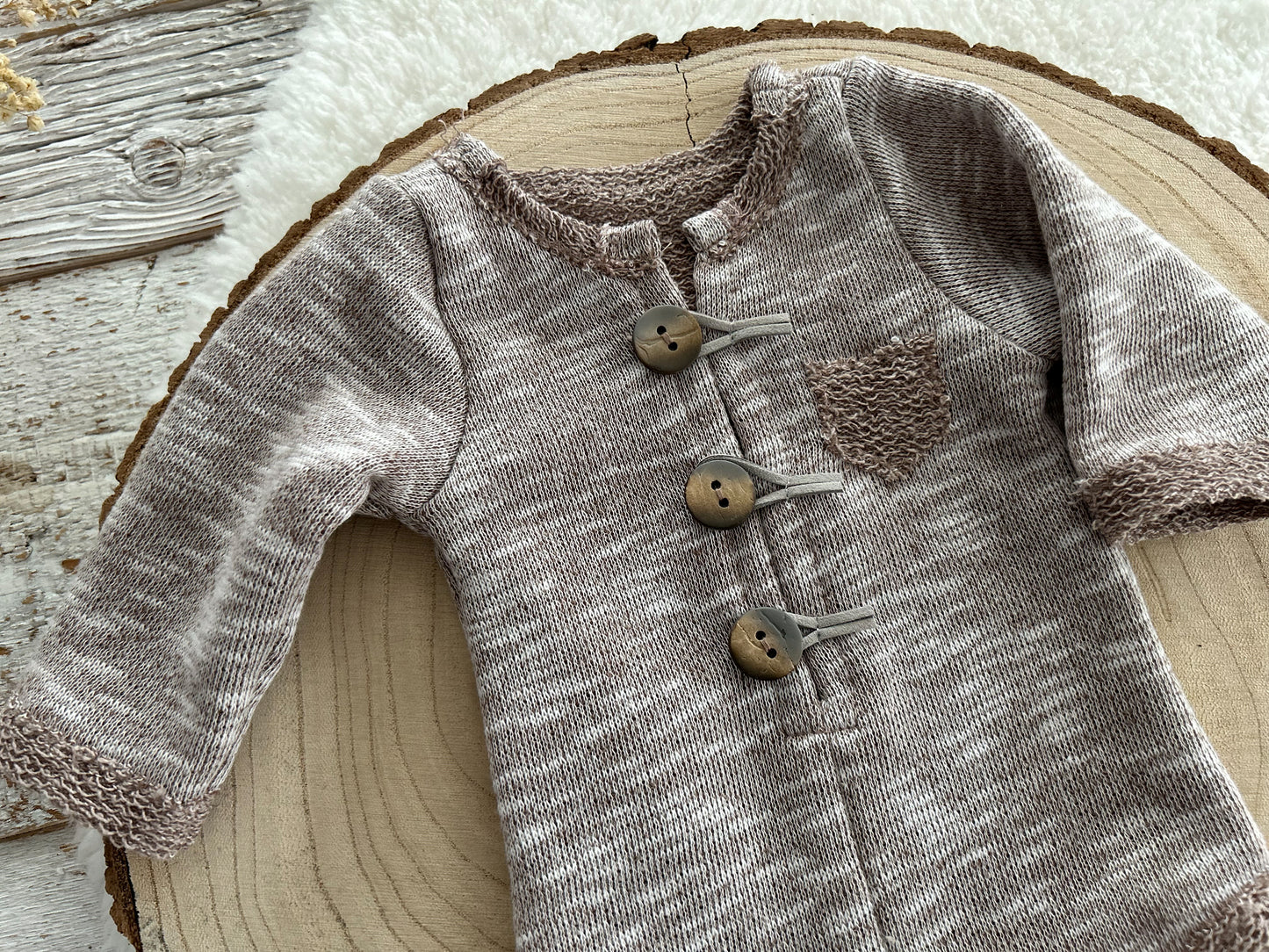 Newborn boy outfit, Baby boy props, Newborn photo props, Boy photo outfits, Beige long sleeve overall baby boy