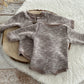 Newborn boy outfit, Baby boy props, Newborn photo props, Boy photo outfits, Beige long sleeve overall baby boy