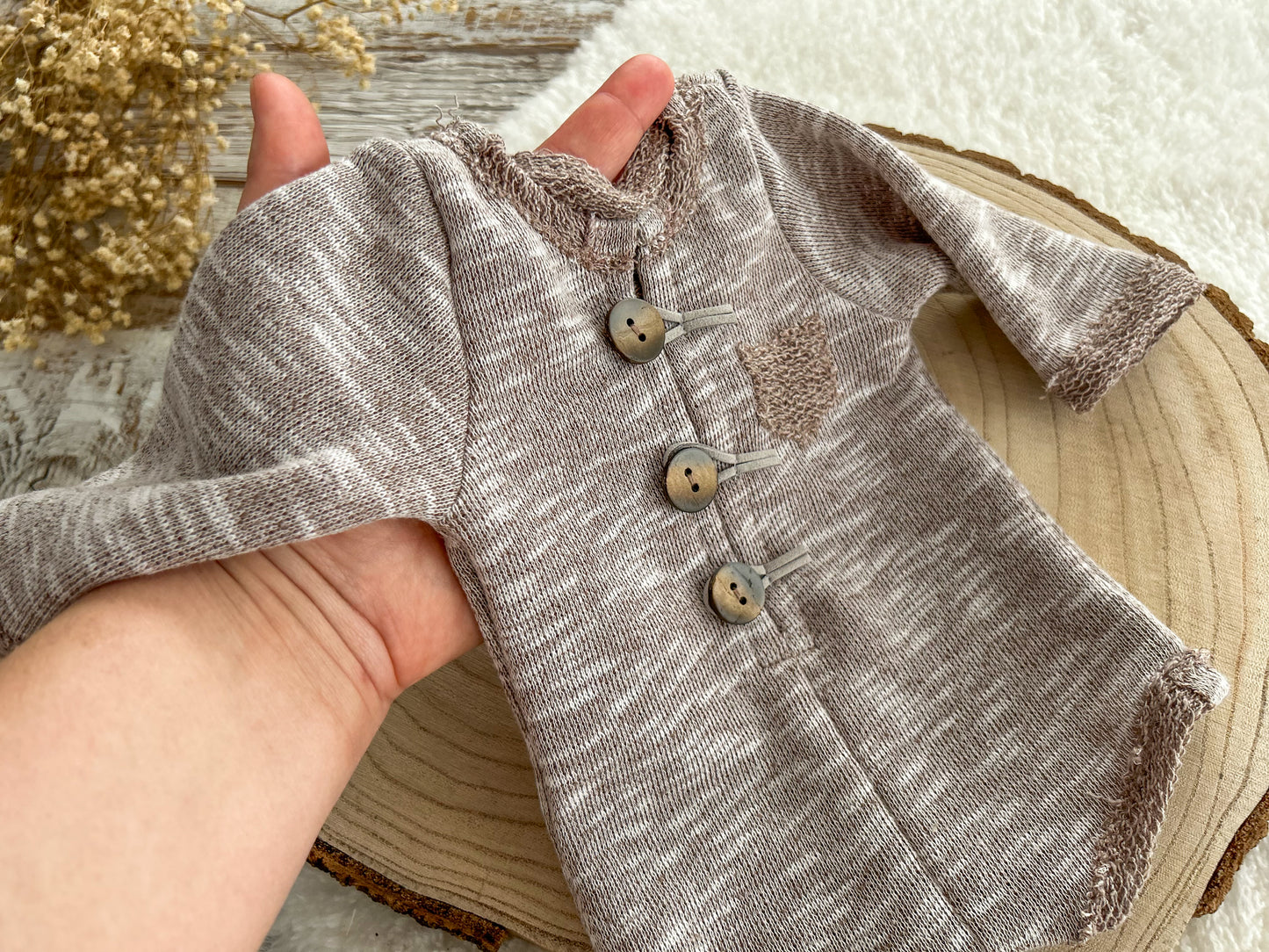 Newborn boy outfit, Baby boy props, Newborn photo props, Boy photo outfits, Beige long sleeve overall baby boy