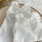 White newborn girl romper, Photo prop outfit for baby girls, Neutral lace baby romper, Photography prop