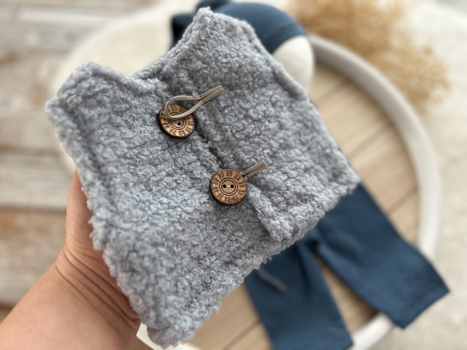 Newborn boy vest and pants set for photography