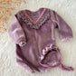 Velvet Long Sleeve Newborn Romper – Photography Outfit with Pillow & Headband Option