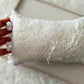 White lace wrap and pillow set with pom pom trim – newborn photography props
