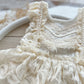 Bohemian style sitter cake smash outfit with fringes and lace