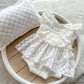 Newborn photography romper and posing pillow, baby shower gift, white lace prop