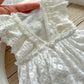 Newborn White Lace Romper and Matching Posing Pillow – Newborn Photography Prop