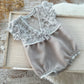 Lace Newborn Romper for Photo Shoots Floral Blue Gray – Choose Your Style