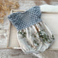 Lace Newborn Romper for Photo Shoots Floral Blue Gray – Choose Your Style