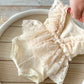 Photography outfit for baby girls, textured floral lace