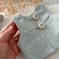 Newborn vest with decorative hand stitches, oversized buttons, newborn boy outfit
