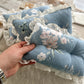  Newborn posing pillow blue floral print with ruffled margins