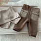 Newborn Boy Outfit – Gentleman Vest Set with Pants, Pillow & Cap – Chestnut Brown