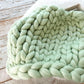 Merino Wool Blanket for Newborn Photography - Handknitted Newborn Blanket - CHOOSE YOUR COLOR