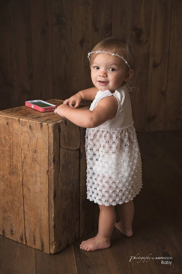 9 Months baby girl dress photo outfit, sitter lace dress photo props, white baby outfit