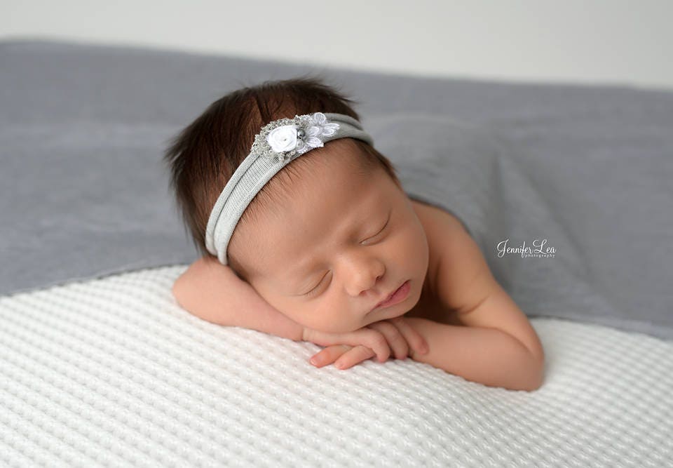 Newborn photo prop, swaddle wrap baby boy, gray jersey fabric wrap for newborn photography