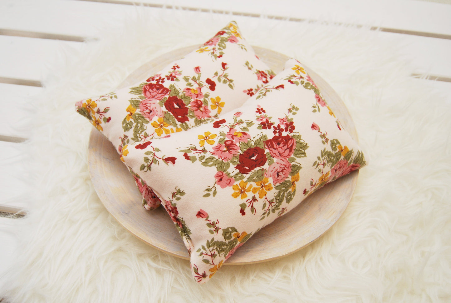 Newborn photo prop, floral newborn posing pillow, newborn pillow for photography sessions