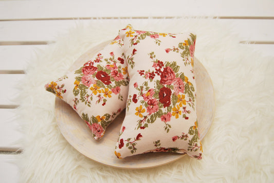 Newborn photo prop, floral newborn posing pillow, newborn pillow for photography sessions