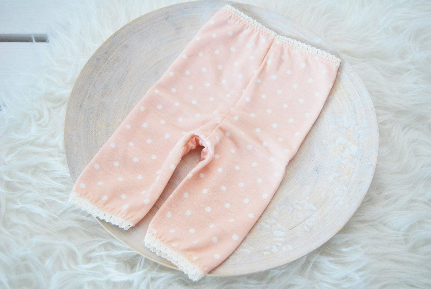 Newborn girl pants photo outfit, polka dot baby girl pants, newborn photo prop