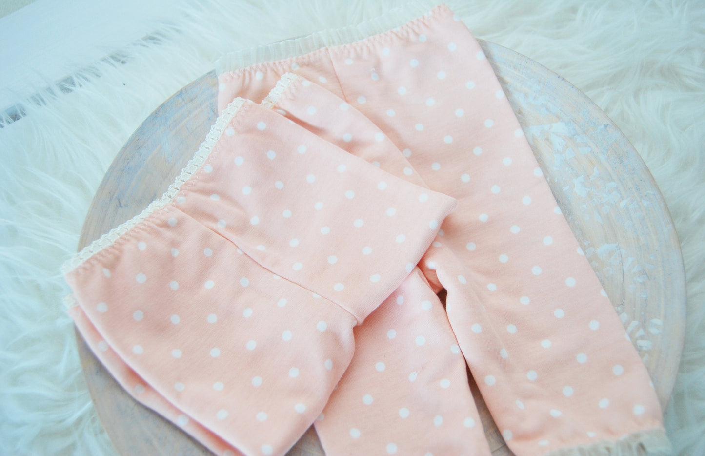 Newborn girl pants photo outfit, polka dot baby girl pants, newborn photo prop